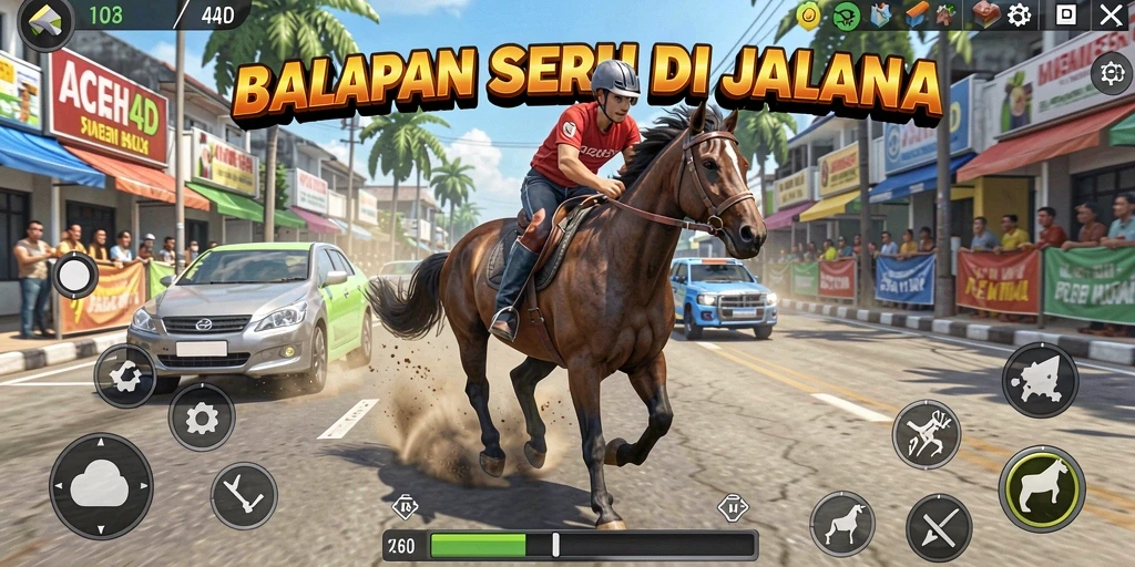 Tampilan gameplay balapan yang seru dan mendebarkan di ACEH4D.