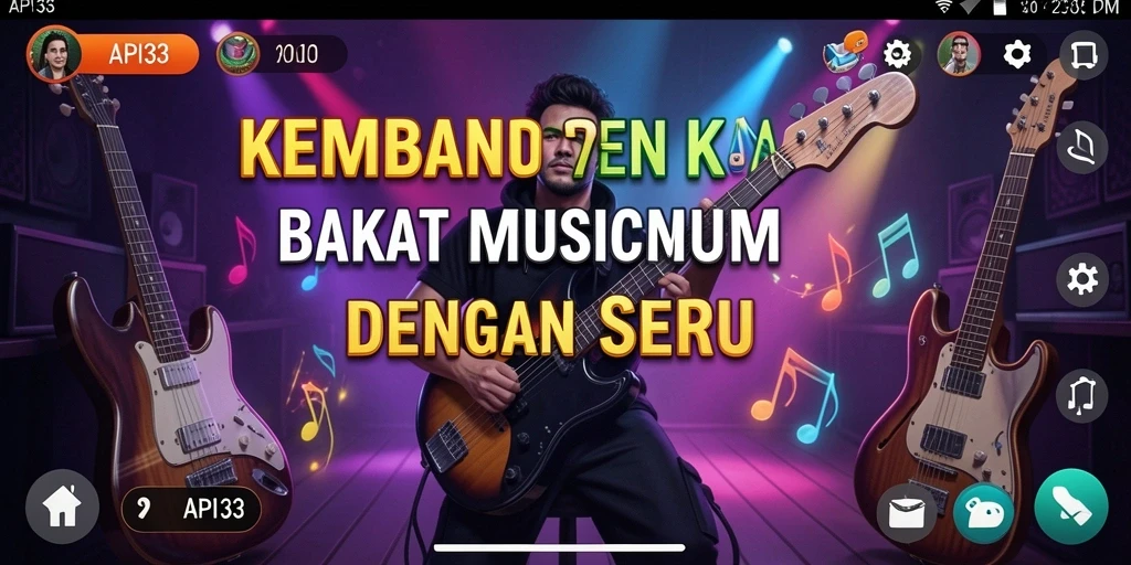 Tampilan gameplay API33 yang menarik dalam menjelajahi musik.