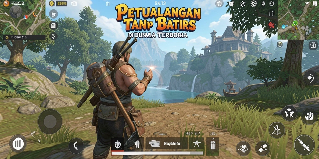 Screenshot gameplay FB333 yang menunjukkan dunia terbuka yang luas dan menarik.
