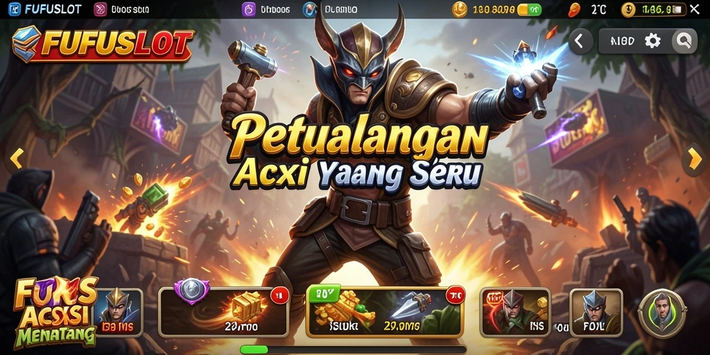 Screenshot menampilkan aksi seru dalam permainan FUFUSLOT.