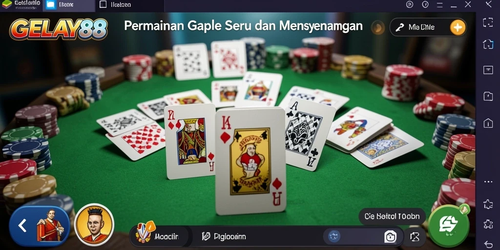 Screenshot dari GELAY88 yang menunjukkan keseruan gameplay Gaple.
