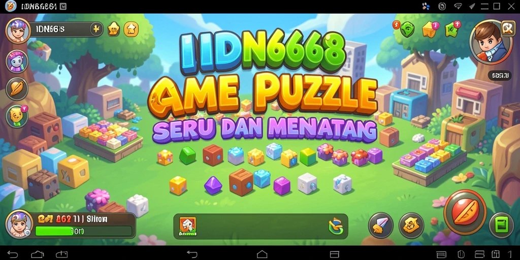 Screenshot gameplay IDN668 menampilkan tantangan Puzzle yang menarik.