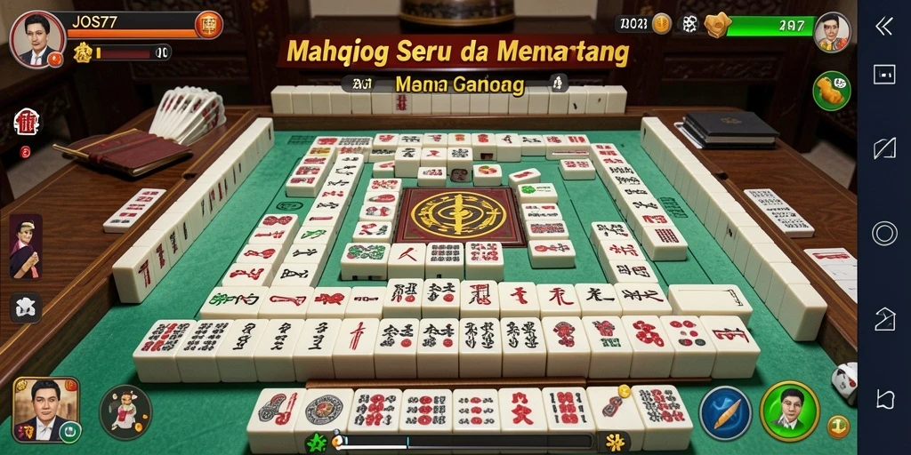 Tangkapan layar utama JOS77 menampilkan gameplay Mahjong yang mendebarkan.