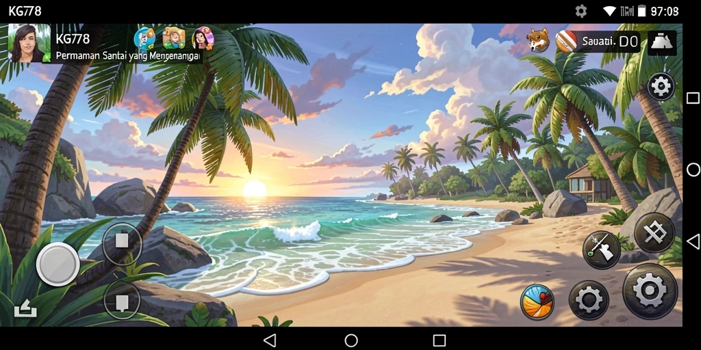 Screenshot gameplay KG778 dengan tampilan cerah dan karakter menarik.