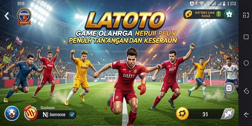 Tampilan gameplay LATOTO yang penuh aksi dan tantangan olahraga.