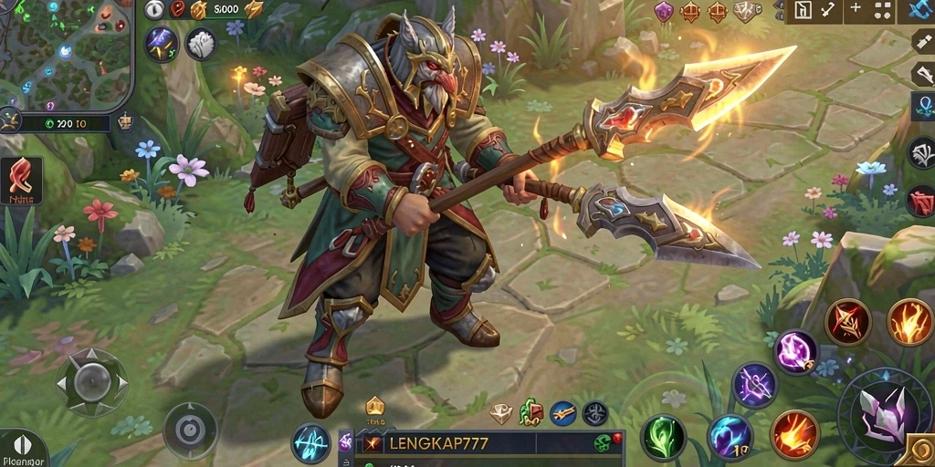Tampilan gameplay epik dalam LENGKAP777 yang menantang.