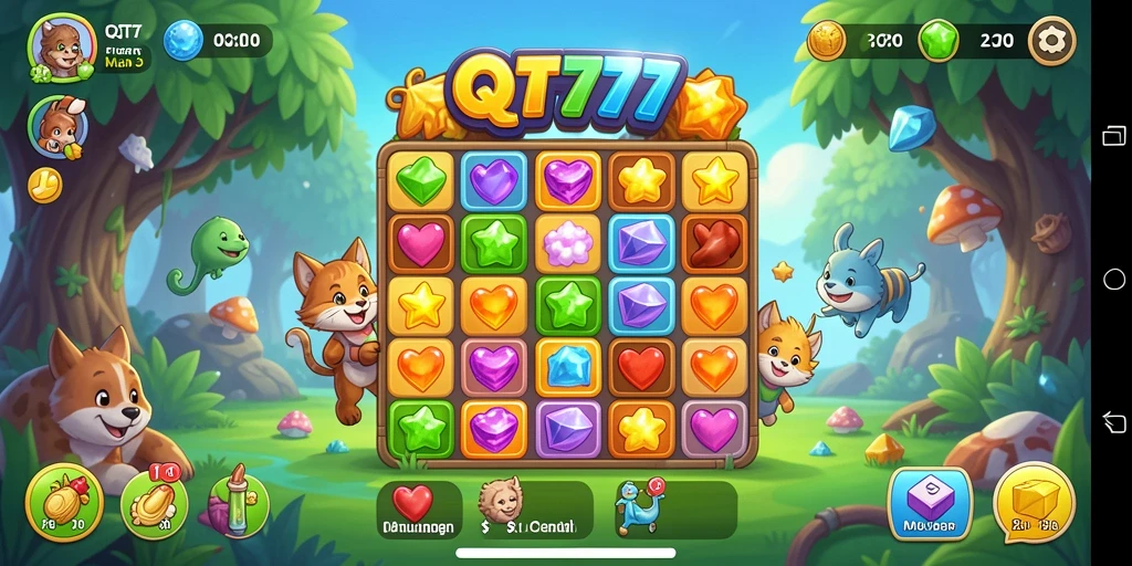 Tampilan menarik dari gameplay QT777 yang seru dan colorful.