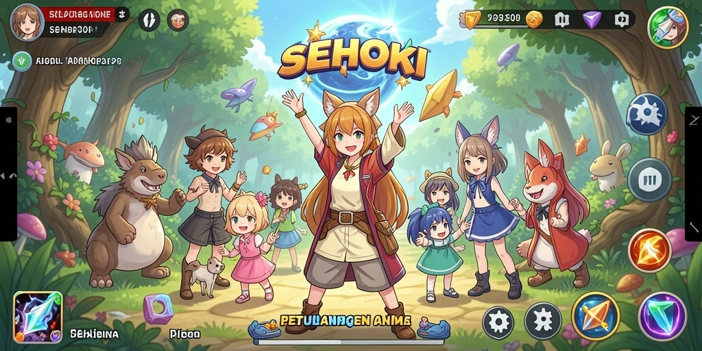 Gameplay SEHOKI menampilkan aksi seru dalam dunia anime yang menawan.