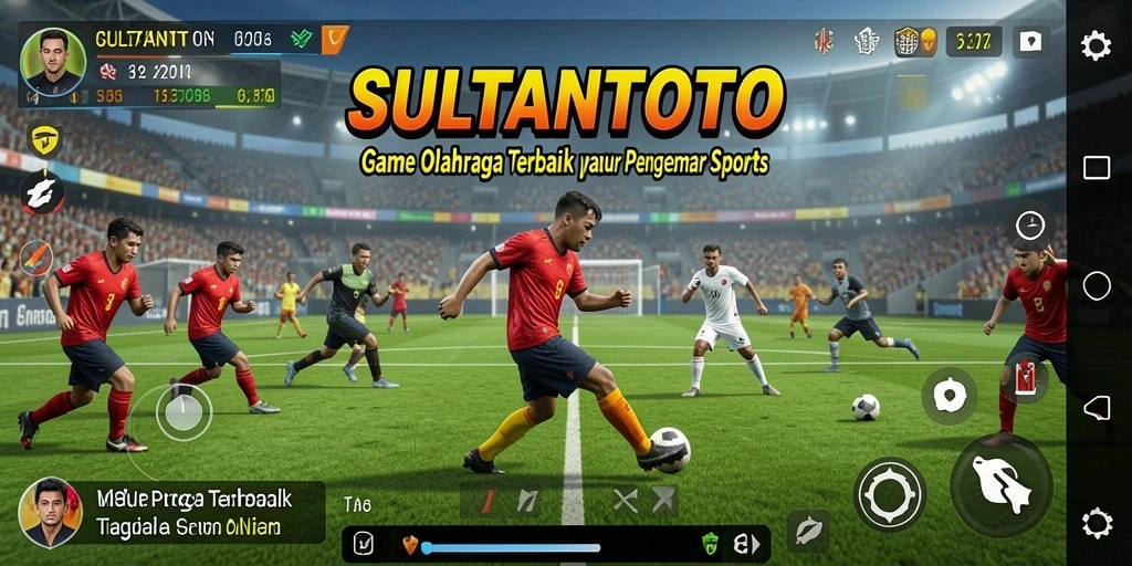 Tampilan gameplay seru dalam SULTANTOTO yang menggambarkan aksi olahraga.