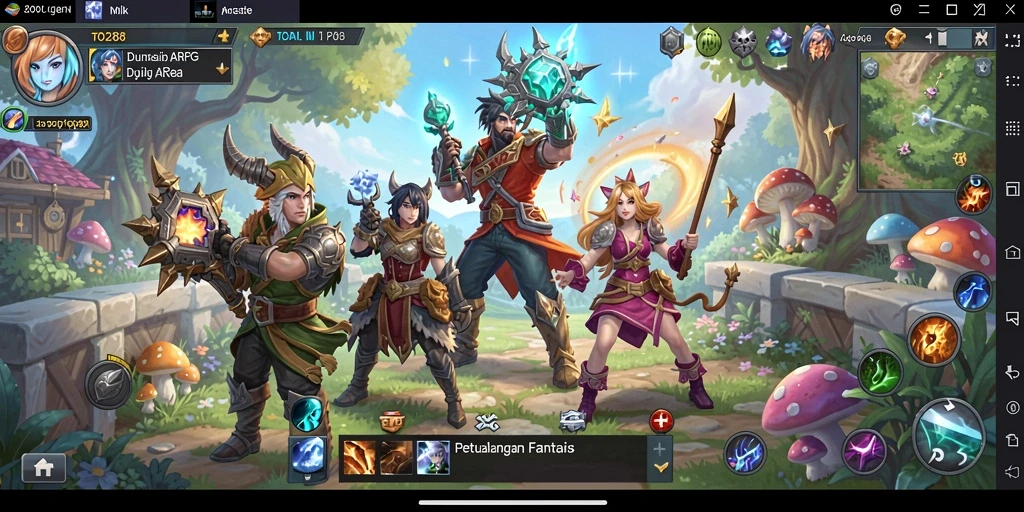 Screenshot gameplay TO288 menampilkan aksi seru dalam pertempuran ARPG.