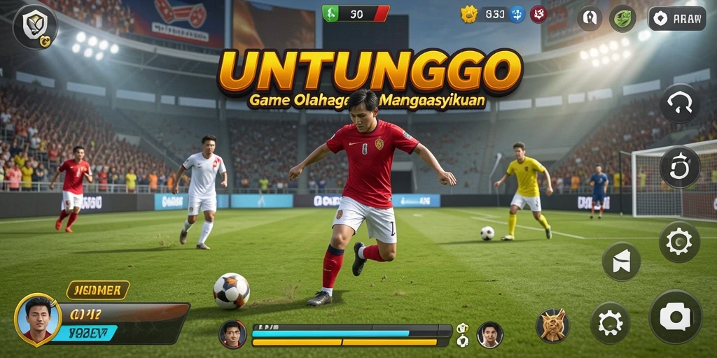 Gameplay UNTUNGGO yang menampilkan aksi penuh semangat dalam olahraga.