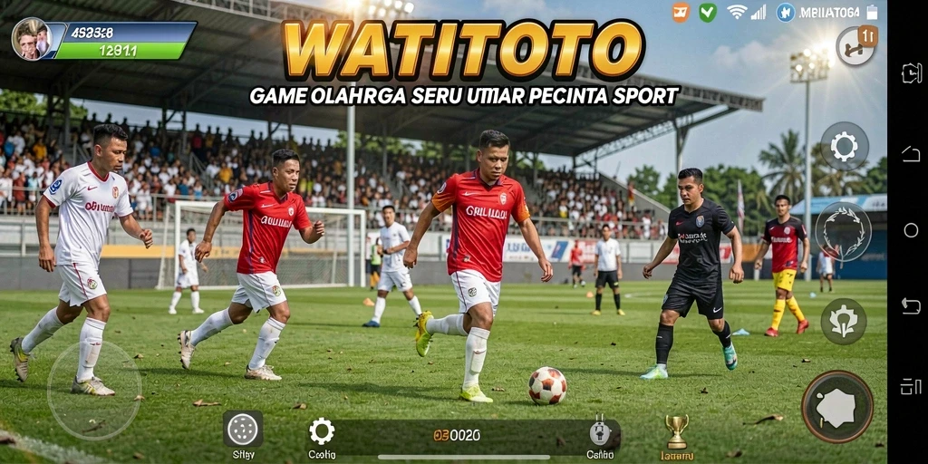 Screenshot WATITOTO menampilkan aksi seru dalam gameplay olahraga.