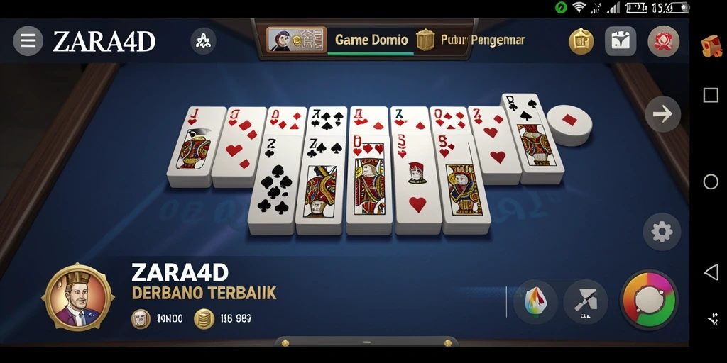 Screenshot ZARA4D menampilkan suasana permainan Domino yang seru.