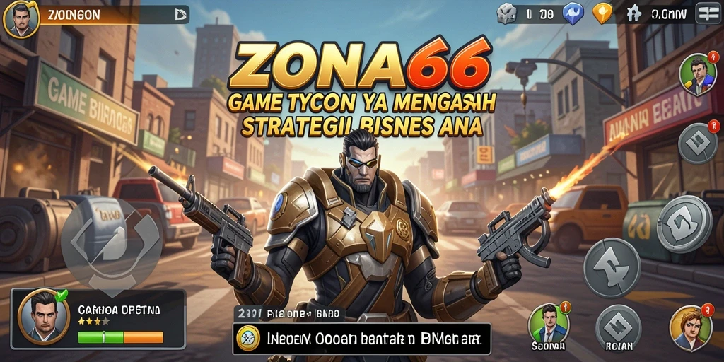 Screenshot gameplay ZONA66 menampilkan momen strategis dalam mengelola bisnis.